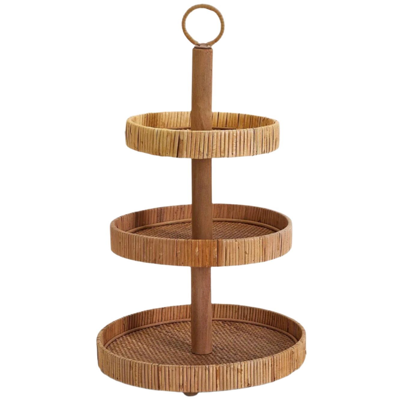 3-Tier Adjustable Rattan Centerpiece Stand - 13.75 x 24