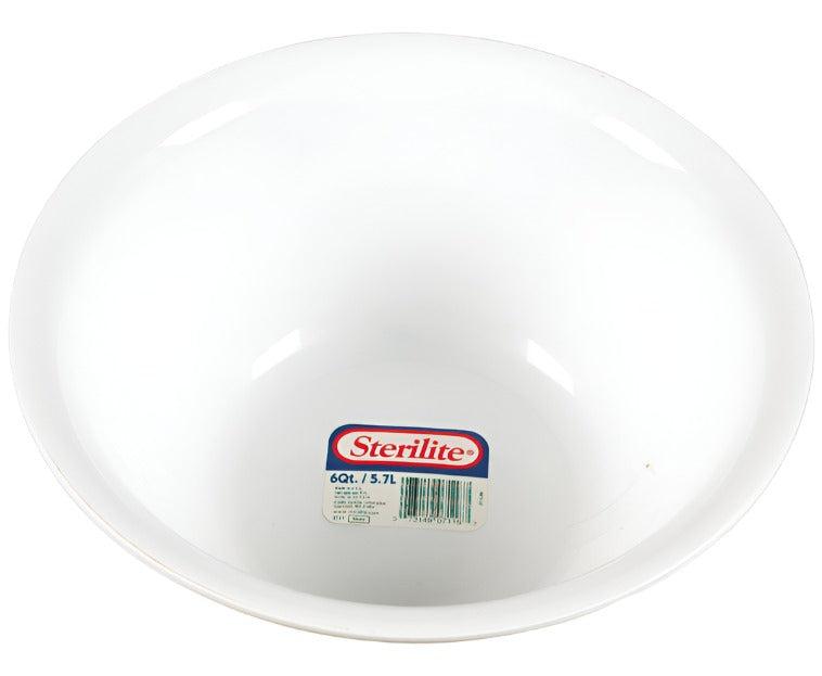 Sterilite White Plastic Round Bowl - 6 qt.