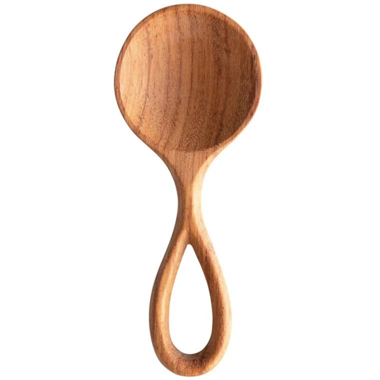 Hand-Carved Doussie Wood Kitchen Spoon - 5