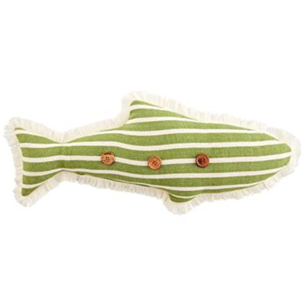 Mud Pie Green Fish Shaped Lake Pillow - 21 x 10