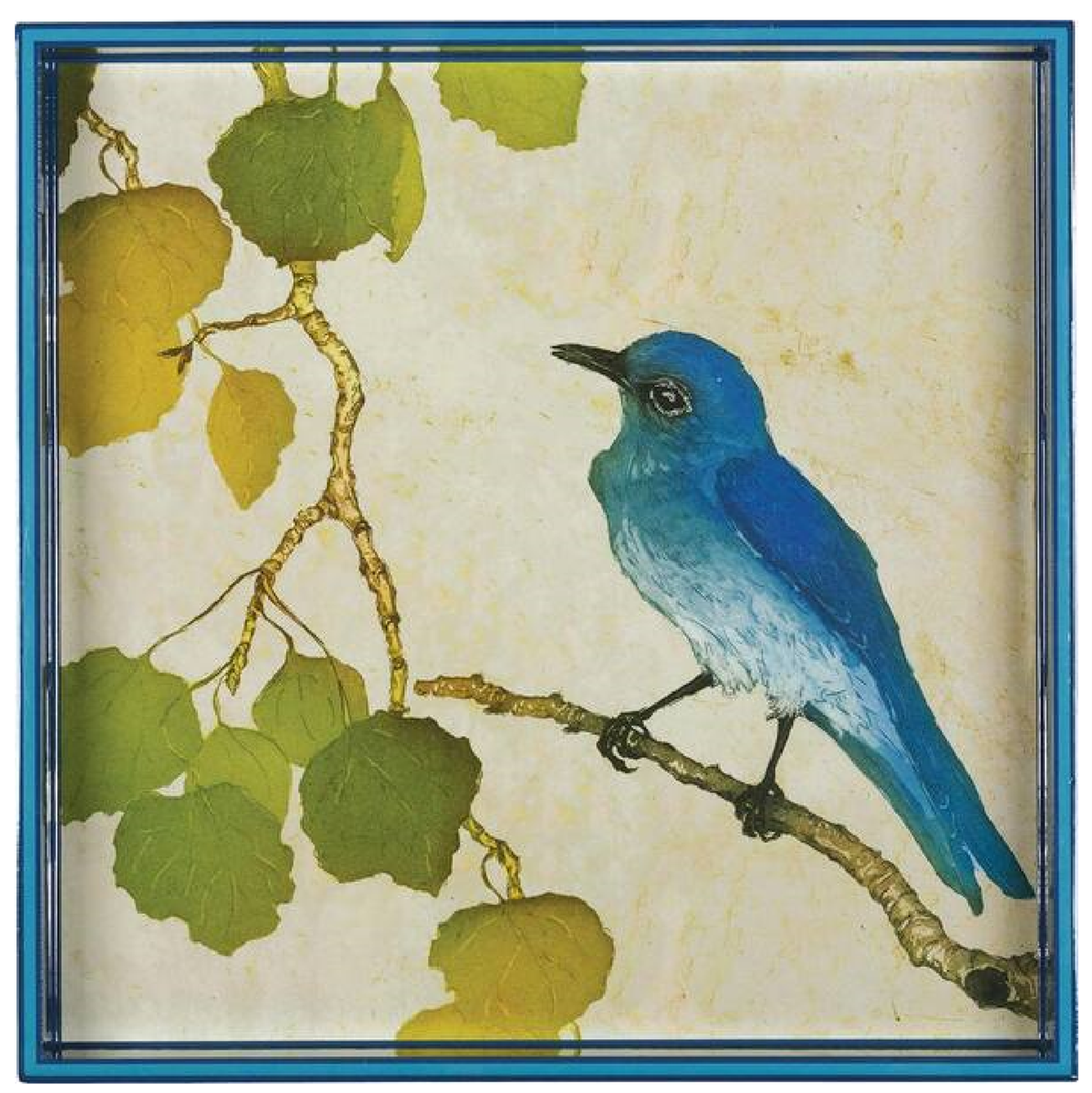 Aspen Bluebird Lacquered Serving Tray - 15