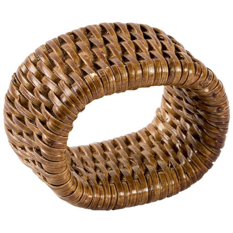 Woven & Lacquered Rattan Oval Napkin Ring