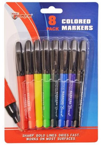 Max Force Permanent Markers - 8 pc.