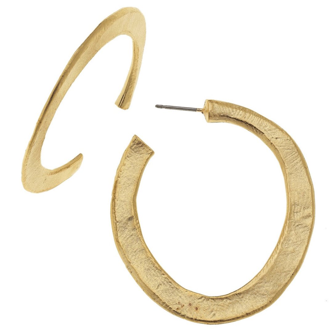 Susan Shaw Hammered Hoop Earrings