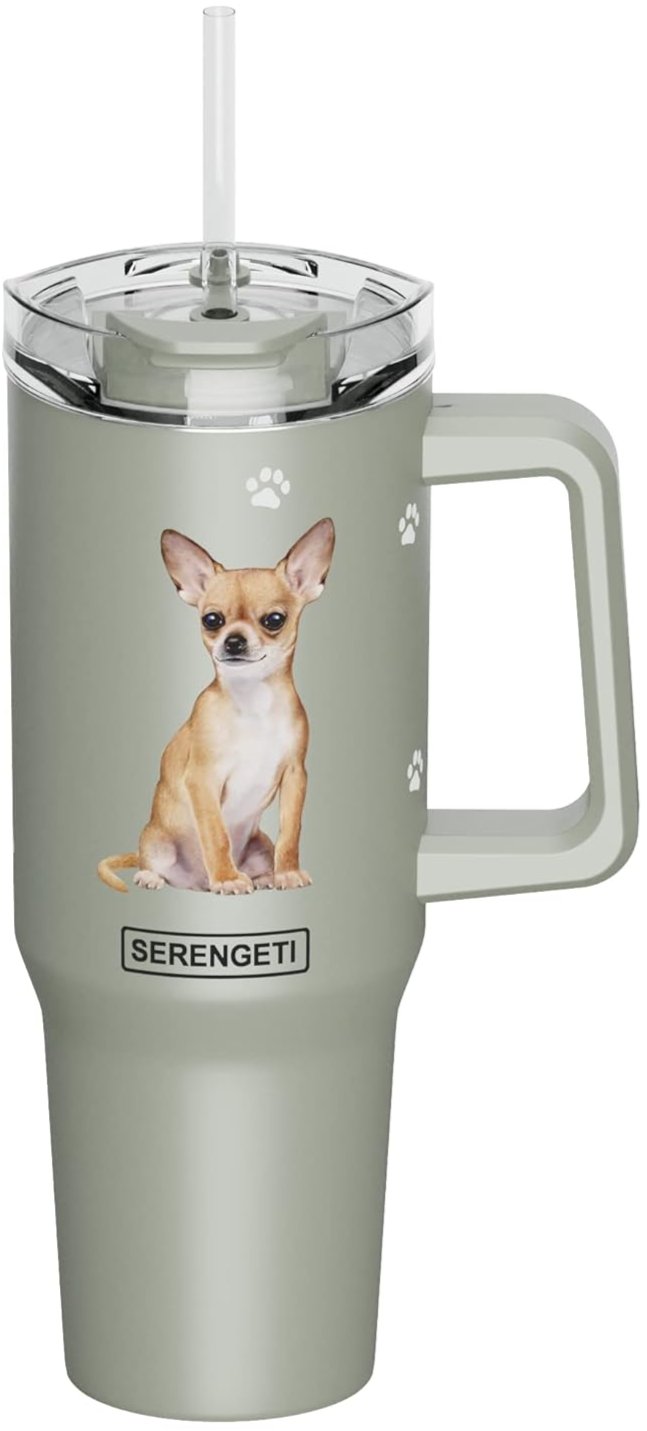 Serengeti Stainless Steel Dog Pattern Insulated Travel Mug - 40 oz.