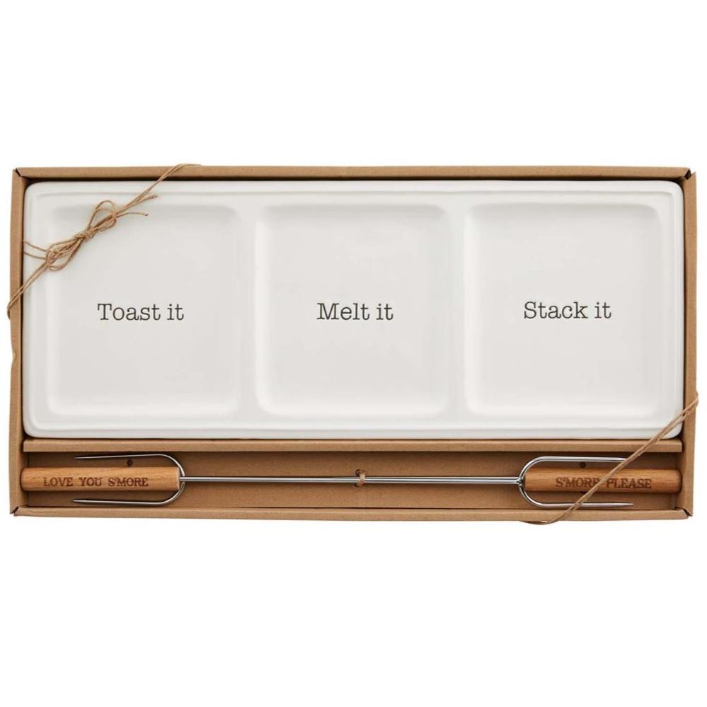 S'mores Ceramic Tray & Skewer Set - 3 pc.