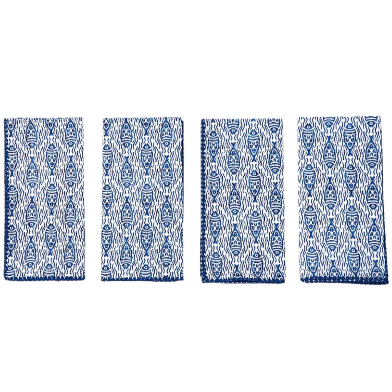 Water's Edge Fish Pattern Cotton Napkins - 4 pc.