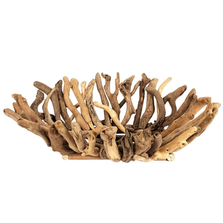 Decorative Hand-Crafted Driftwood Bowl - 22 x 16