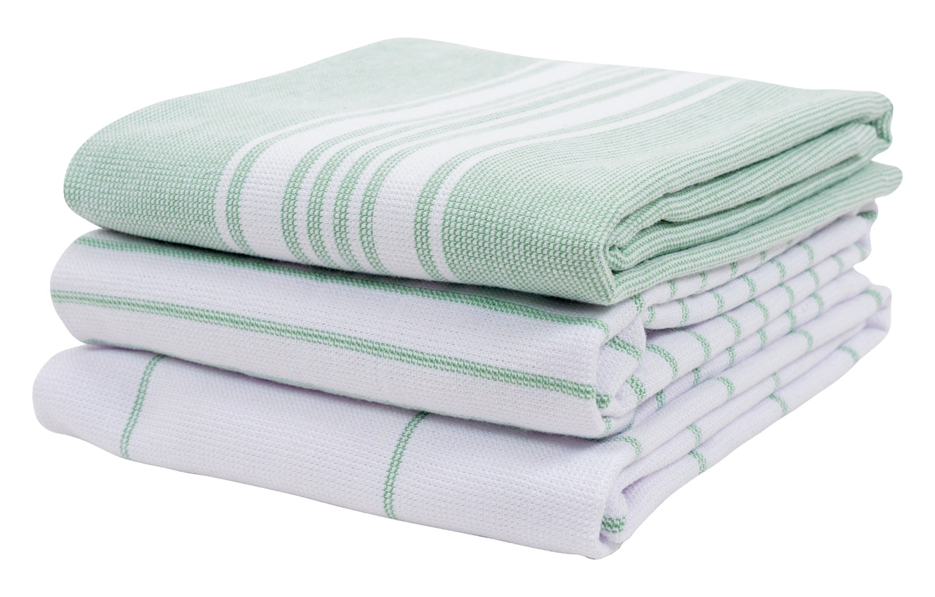 Egyptian Cotton Terry Kitchen Towels (Green) - 3 pc.