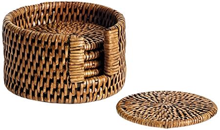 Burma Rattan Coaster Set - 6 pc.