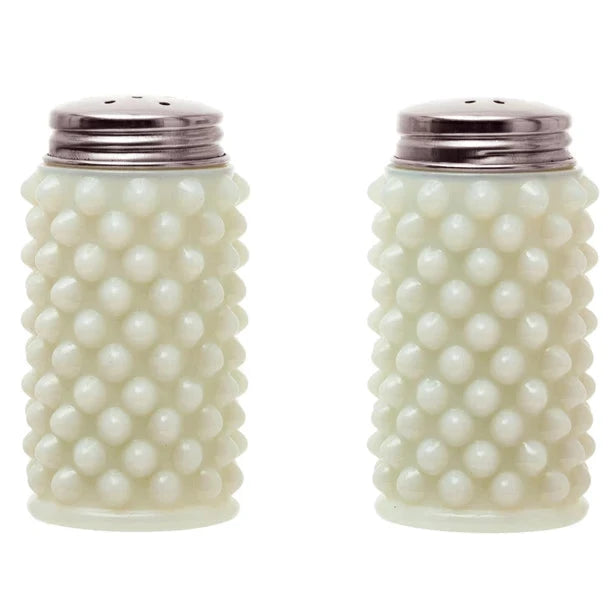 Milk Glass Hobnail Salt & Pepper Shaker Set