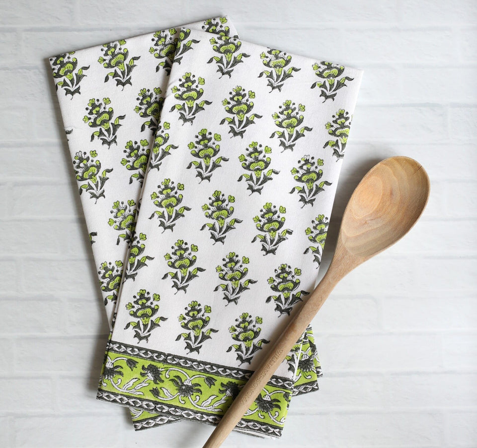 Pacific & Rose Block-Printed Kitchen Towels - 2 pc.