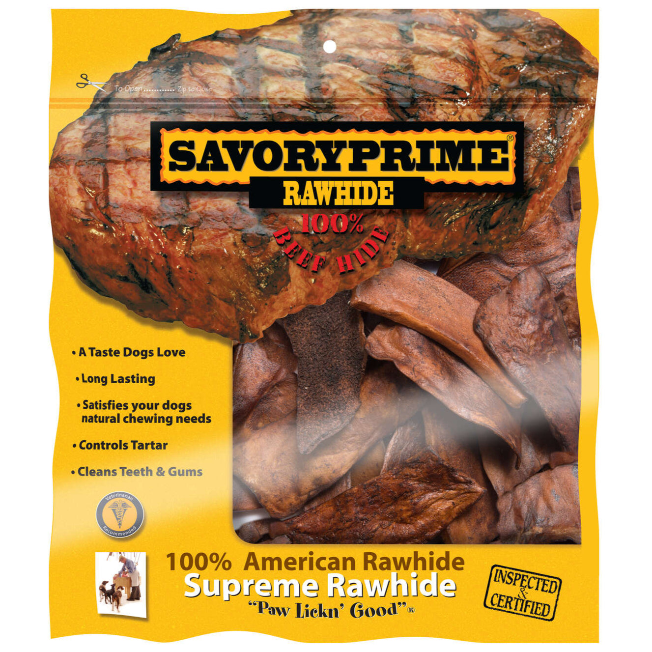 Savory Prime Rawhide Beef Chips - 1 lb.