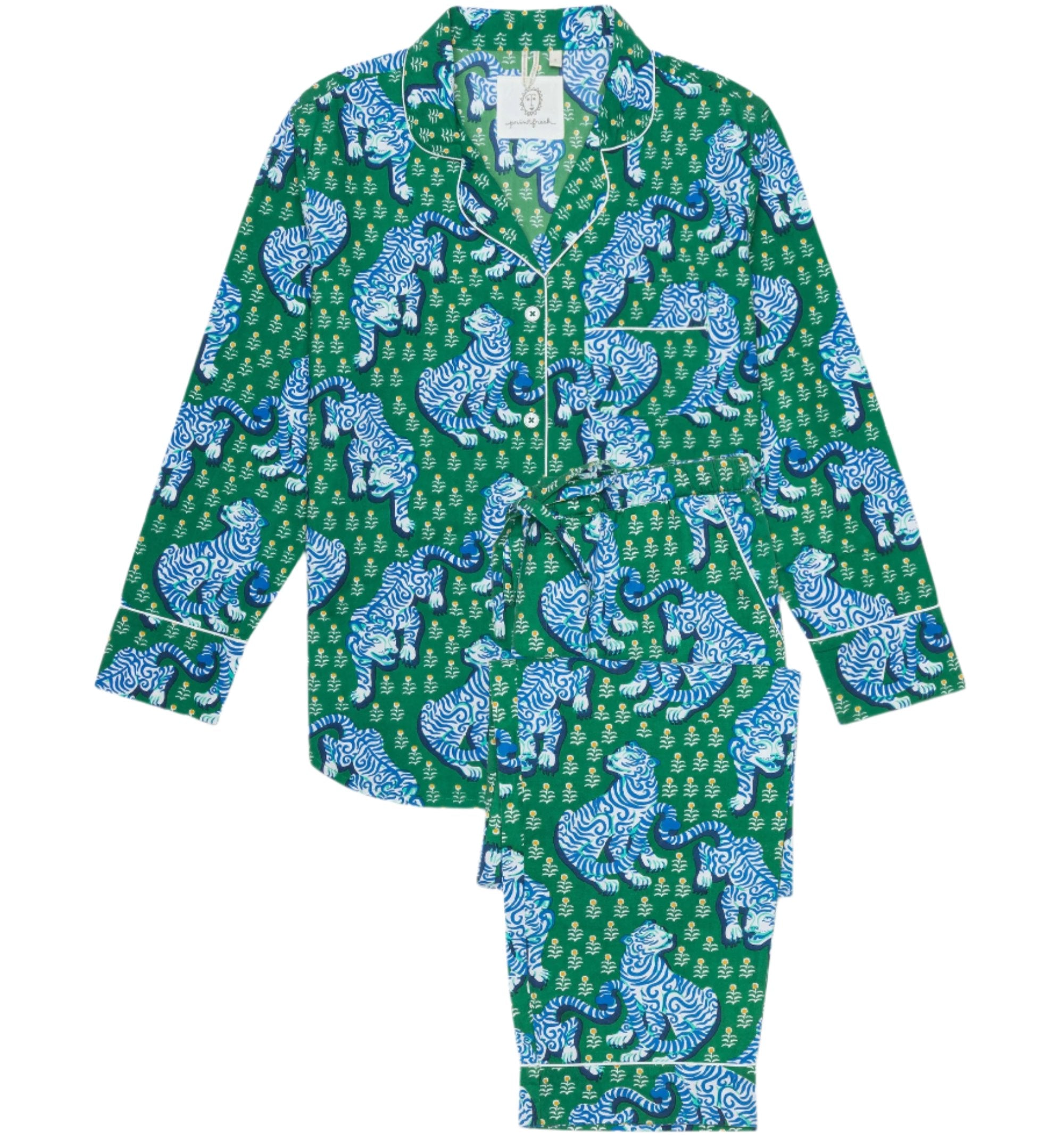 Printfresh Jade Tiger Queen Long Sleep Set