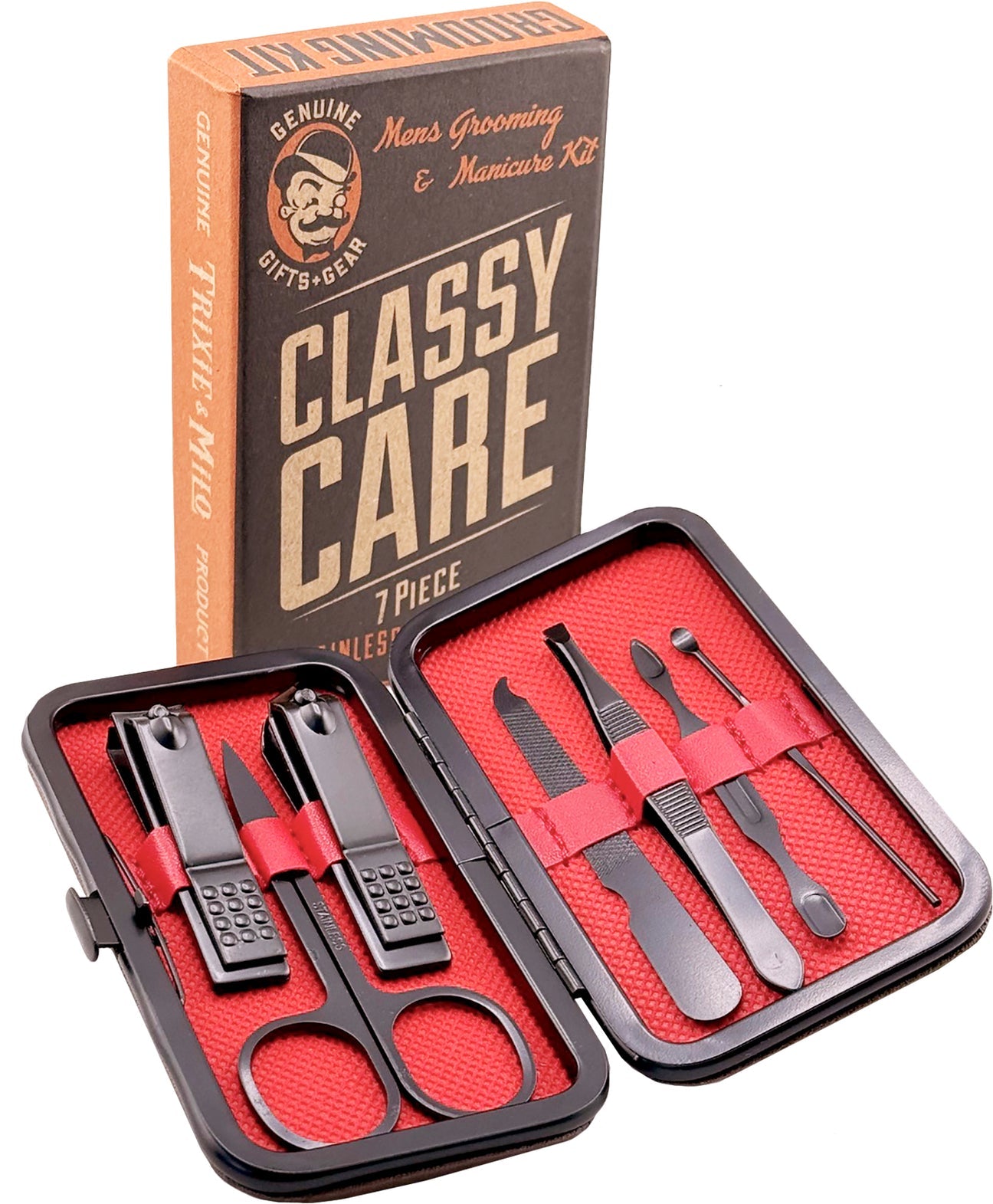 Trixie & Milo Classy Care 7-Piece Men's Manicure Kit