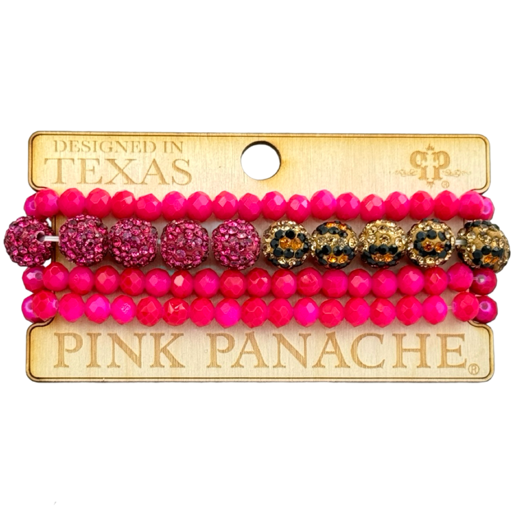 Pink Panache Mixed Beads Bracelet Set - 4 pc.