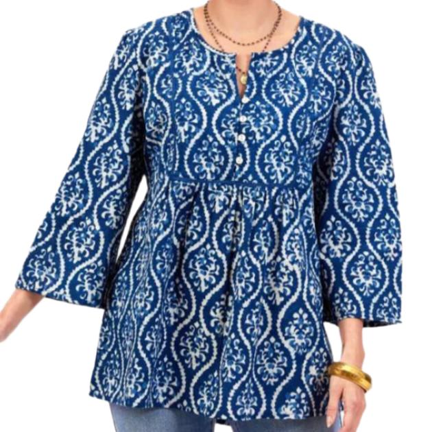 Sara Indigo Bohemian Tunic