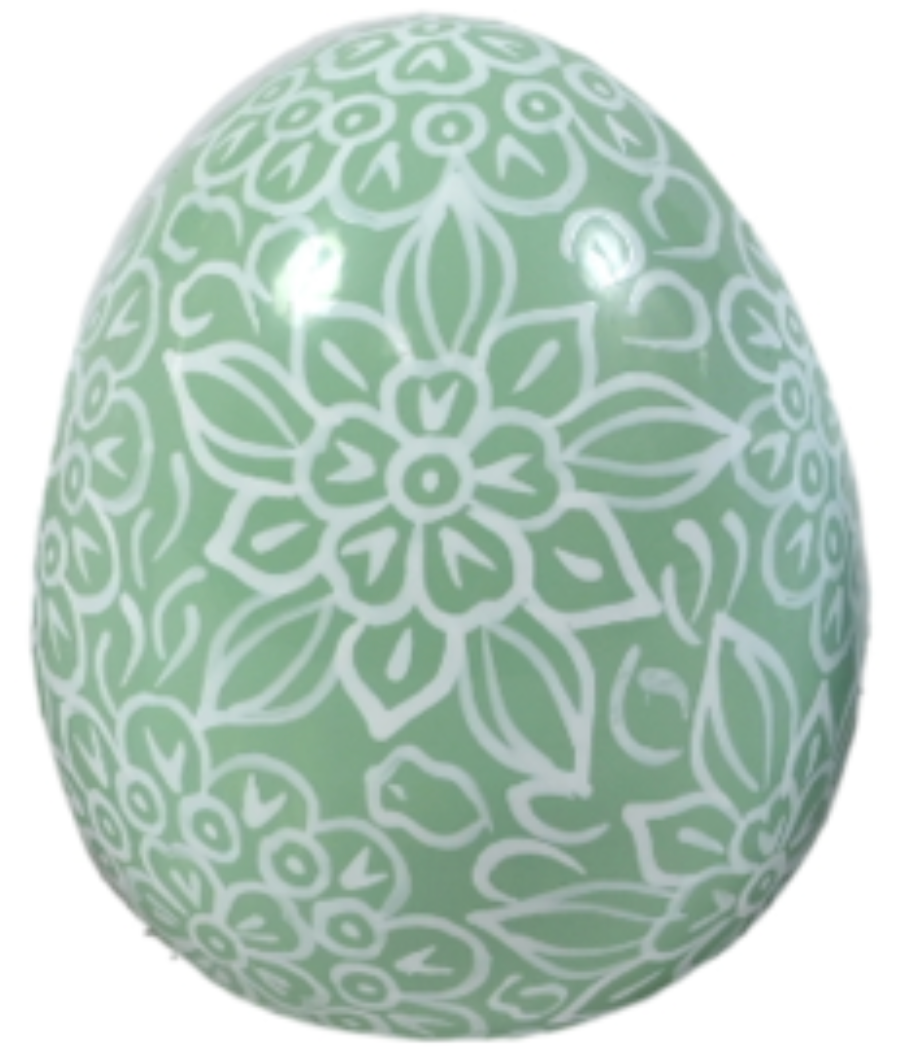 Soft Green Floral Egg - 6