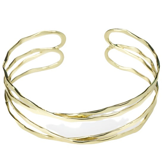 Textured Plated Brass Cuff Bracelet