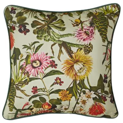 Floral Garden Cotton Throw Pillow - 22 x 22