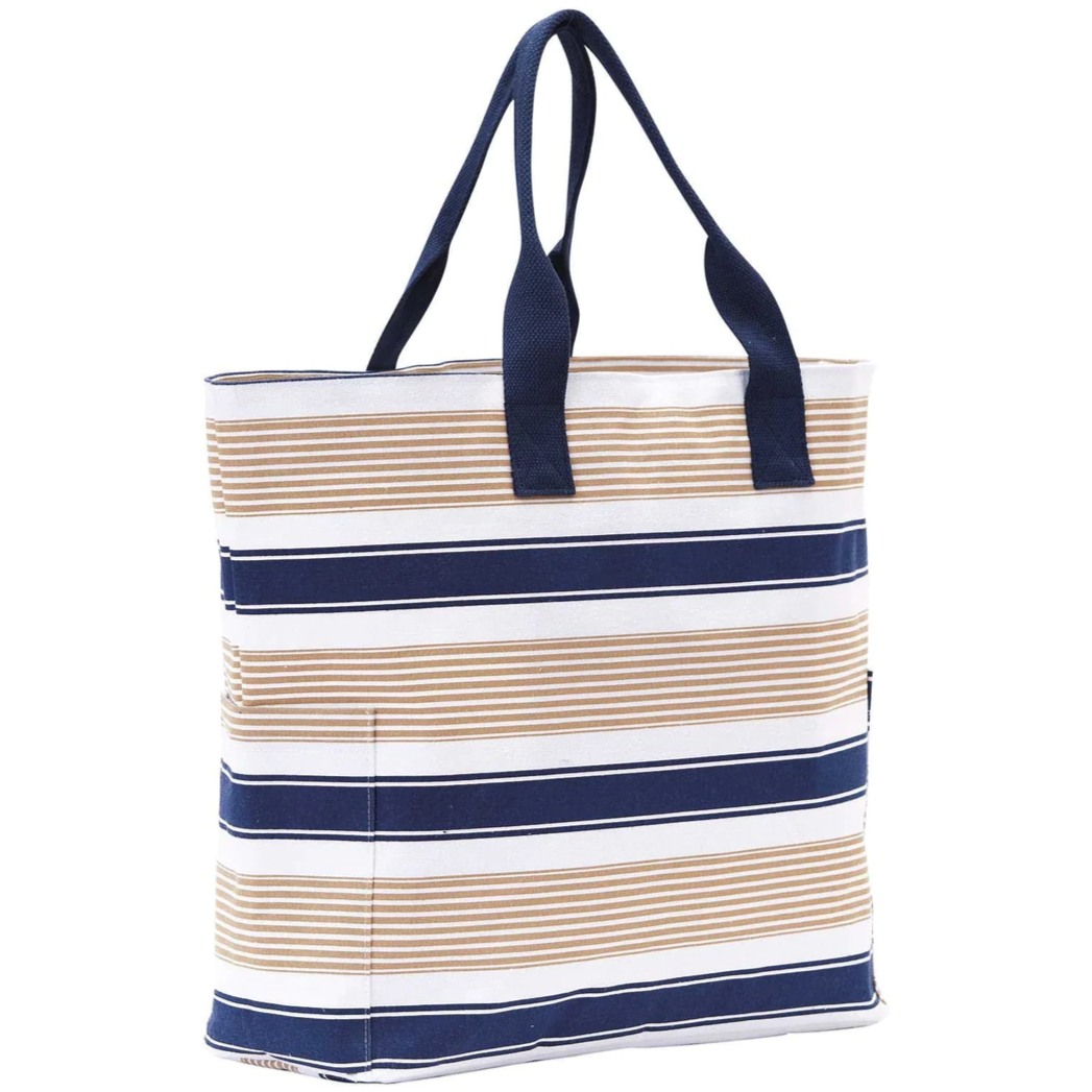 Neutral Stripe Classic Carryall Tote