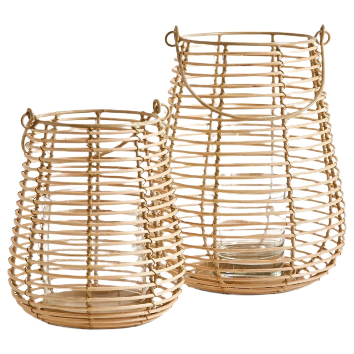 Cane Weave Lantern w/ Votive Candle Holder