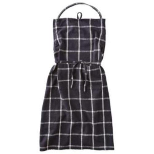 Black Cotton Slub Pocketed Apron