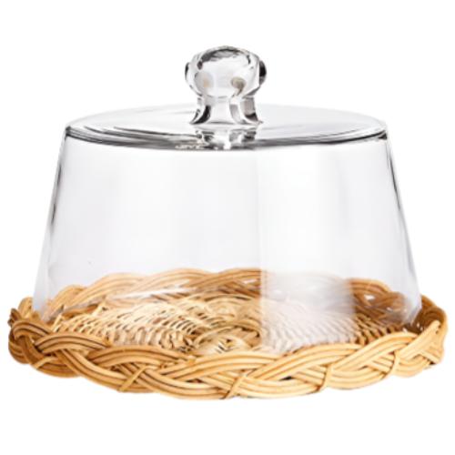 Wicker Kiernan Tray w/ Cloche - 8.75