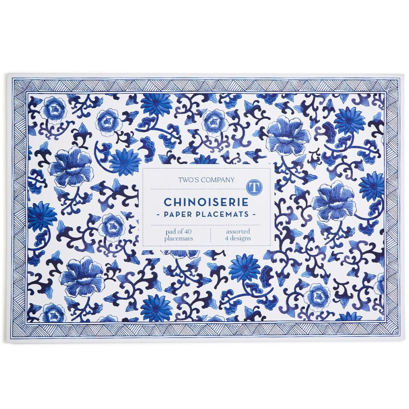 Blue Chinoiserie Paper Placemat Book - 40 pc.