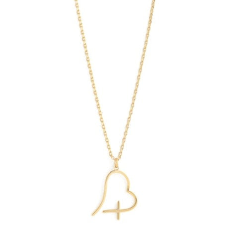 Free-Form Heart & Cross Necklace