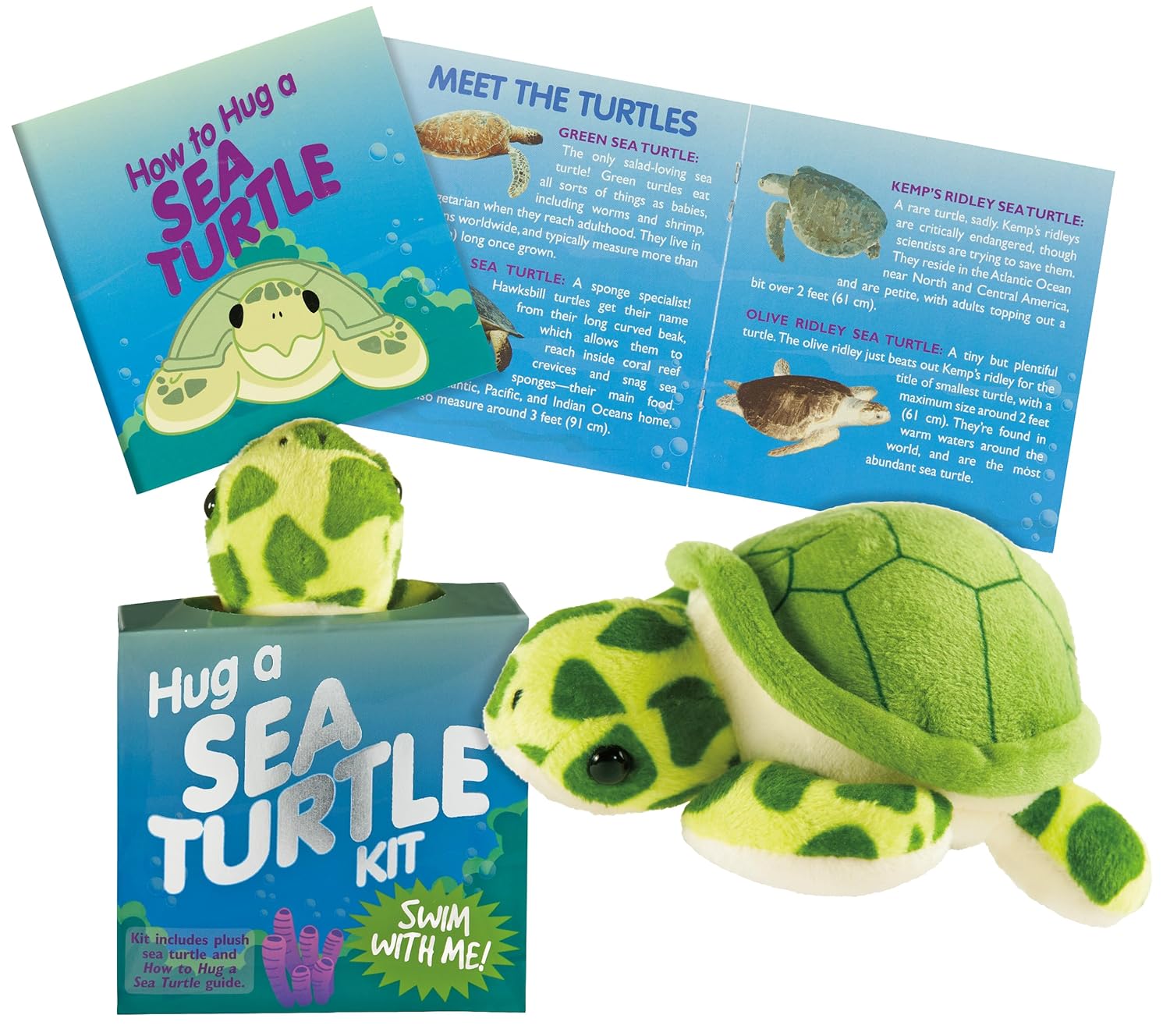 Hug a Sea Turtle Miniature Book & Plush