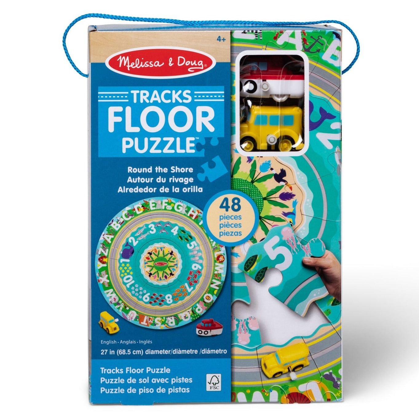 Oceanside ABC Floor Puzzle & Wind-Up Cars - 48 pc.