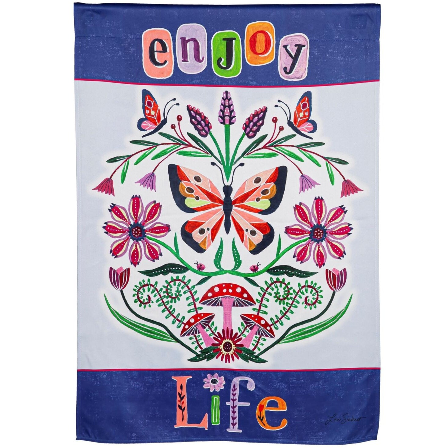 Enjoy Life Butterfly Suede House Flag - 29 x 43