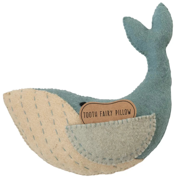 Wool Whale Tooth Fairy Pillow - 10 x 7