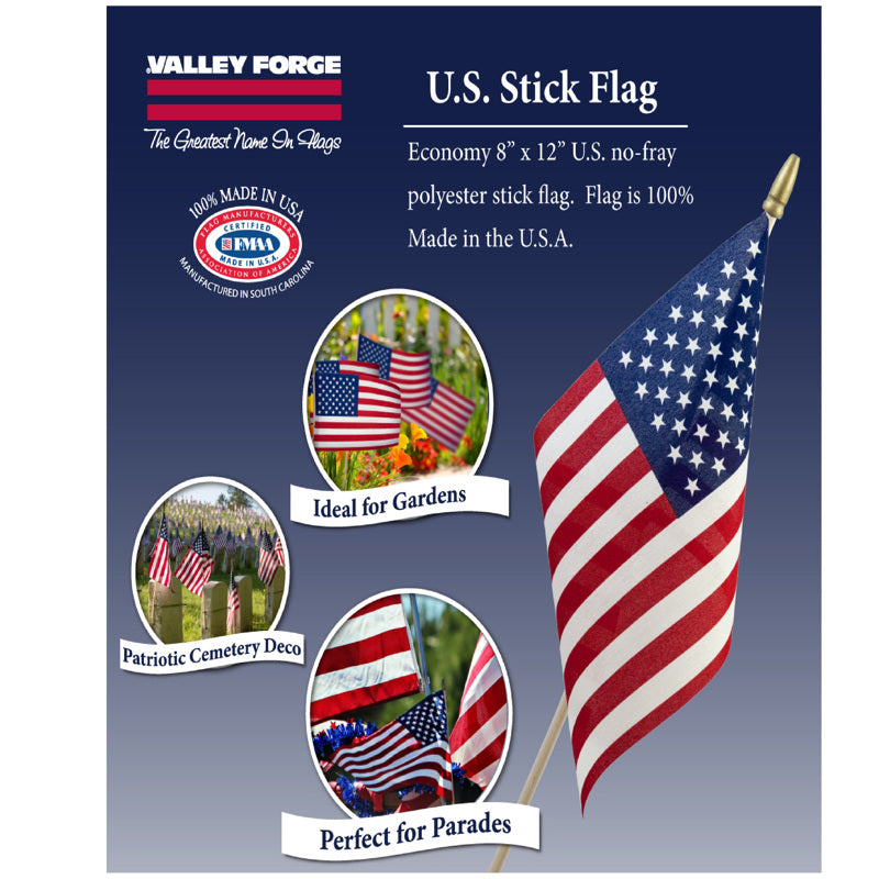 Miniature Polycotton USA Stick Flags