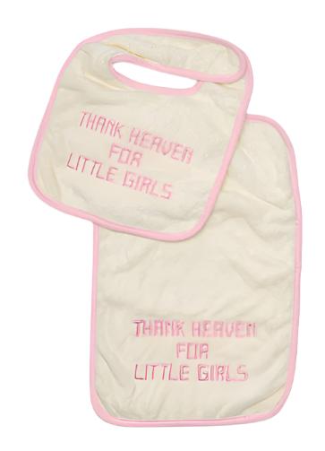 Thank Heaven Embroidered Bib & Burp Cloth