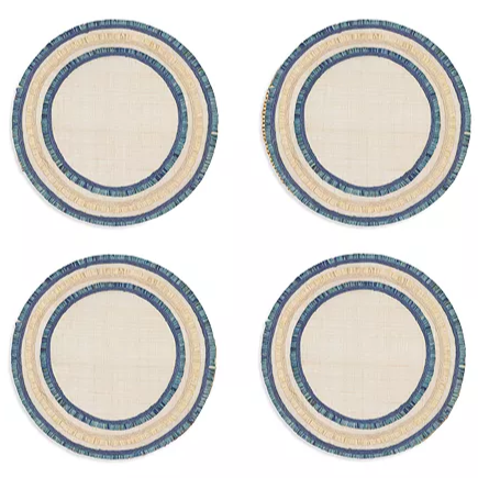 Ruffle Edge Abaca Straw Coasters - 4 pc.