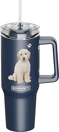 Serengeti Stainless Steel Dog Pattern Insulated Travel Mug - 40 oz.