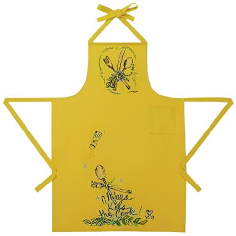 Always Kiss The Cook Yellow Cotton Apron