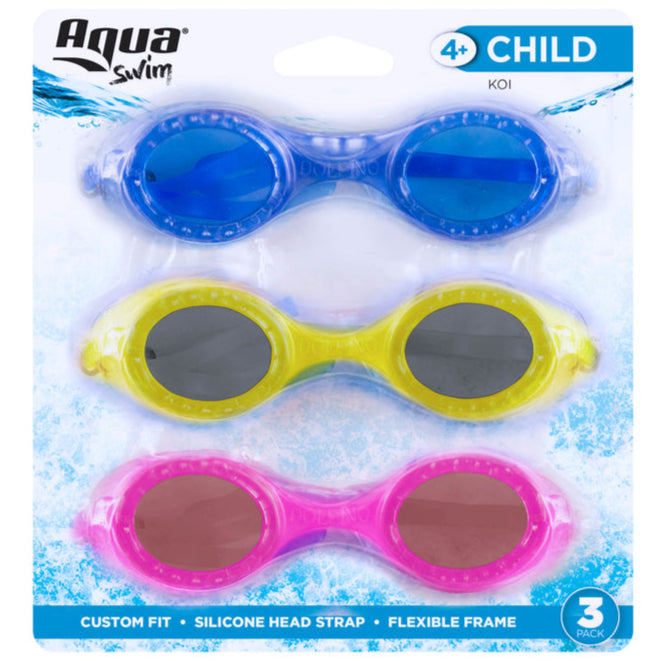 Aqua Swim Assorted Child-Sized Goggles - 3 pc.