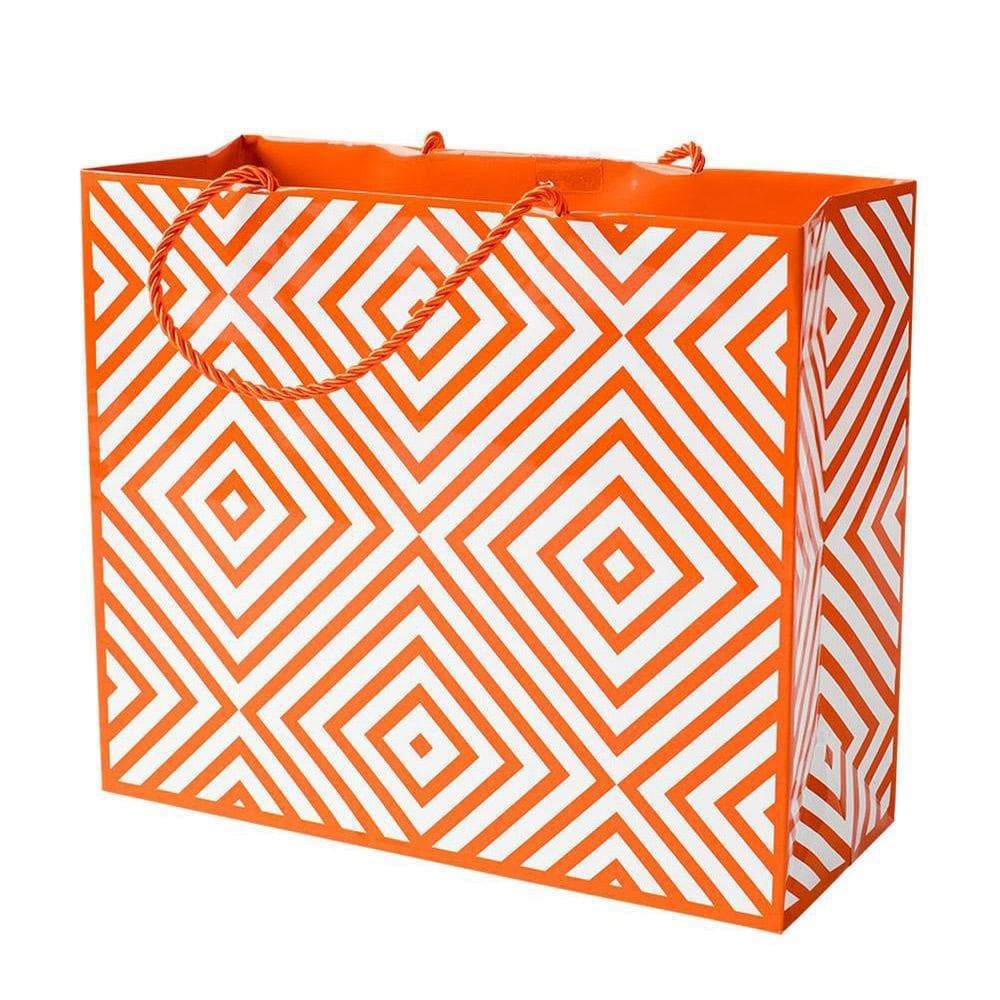 Coral Chevron Gift Bag