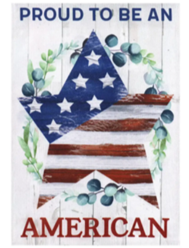 Proud to Be an American Burlap Garden Flag - 12.5 x 18