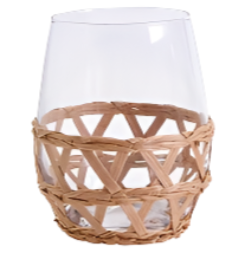 Paper Yarn Lattice Stemless Wine Glass - 16 oz.