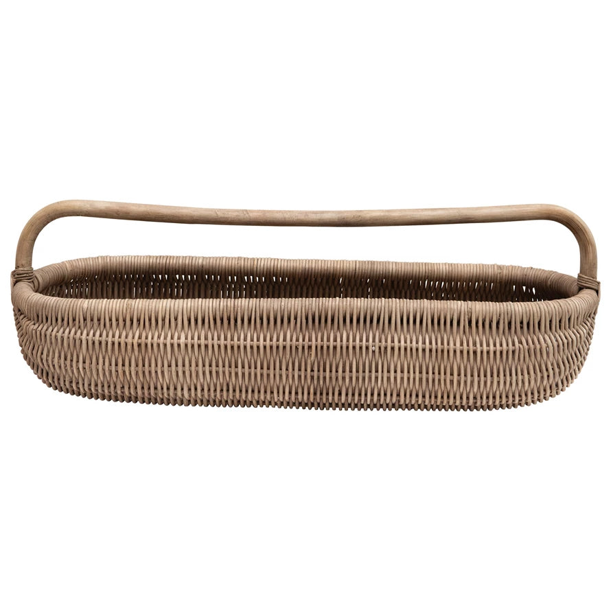 Woven Rattan Flower & Herb Basket