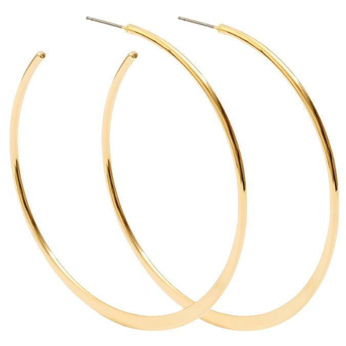 Large Delicate Plated Brass Hoop Earrings