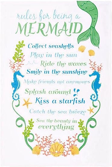 Rules for Being a Mermaid Cotton Hand Towel - 18 x 25