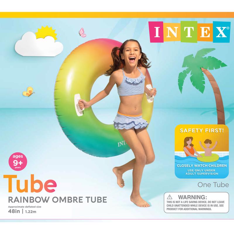 Intex Vinyl Inflatable Color Whirl Floating Tube - 48