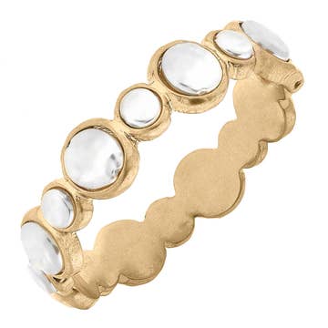 Mirabel Coin Pearl Hinge Bangle