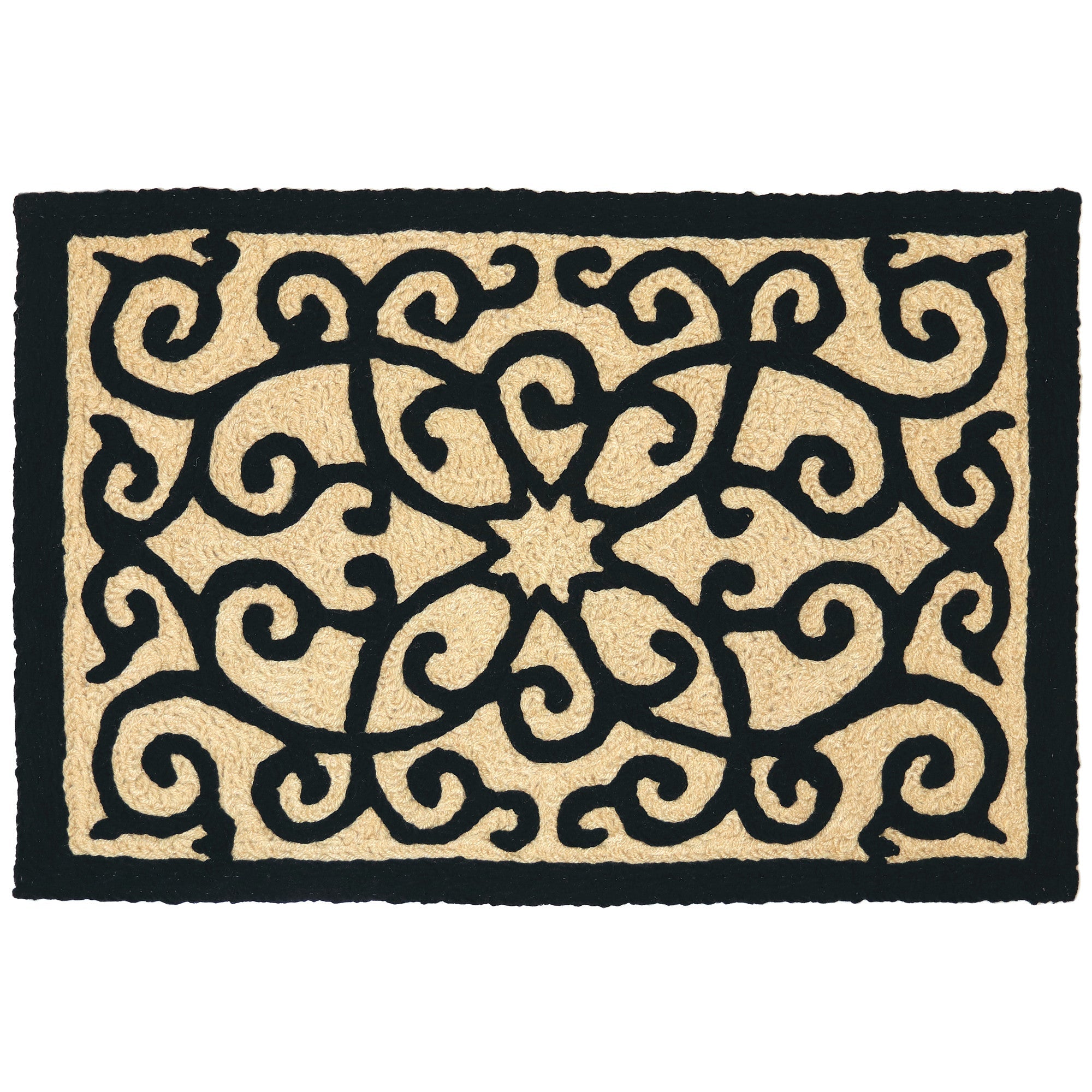 Jellybean Frontgate Black & Tan Accent Rug - 20 x 30