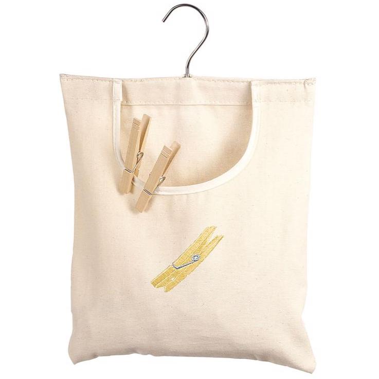 Whitmor Hanging Cotton Clothespins Bag